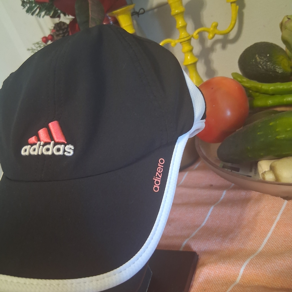 Adidas Black Cap with White and Pink Details